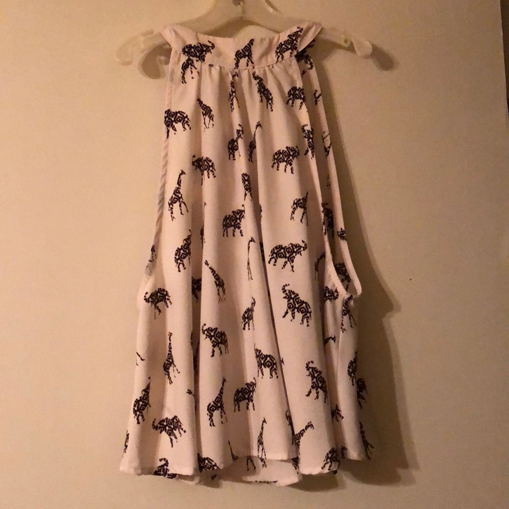 Halter top with elephants and giraffes